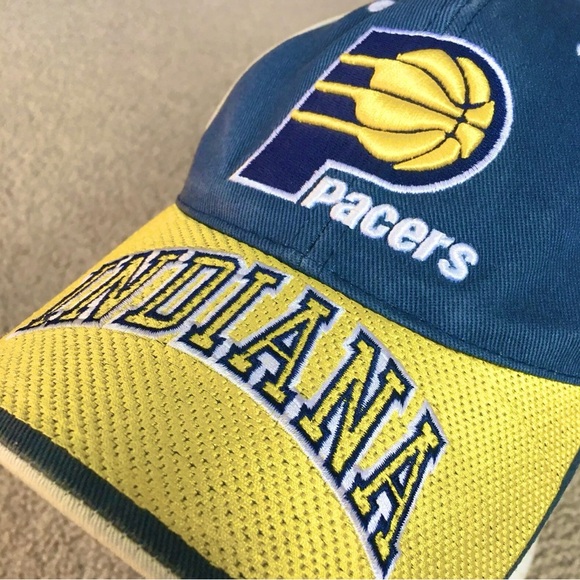 Vintage 1990s NBA INDIANA PACERS Embroidered Team Hat Cap Adjustable Strapback - Picture 4 of 13